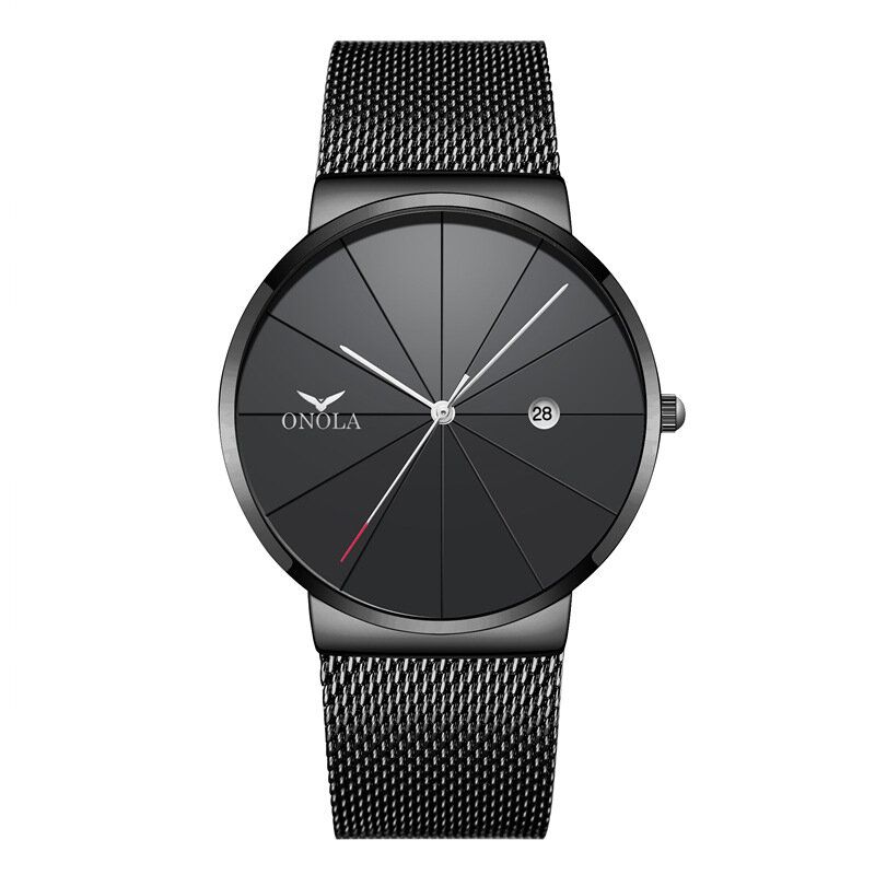 Onola Business Casual Alloy Mesh Band Calendario Impermeable Hombres Reloj De Pulsera De Cuarzo