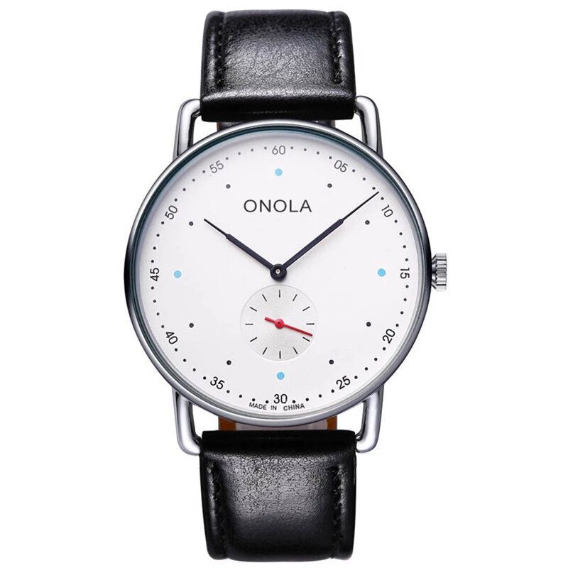 Onola On3806 Creative Point Simple Dial Hombres Moda Nylon Correa De Cuero Reloj De Cuarzo