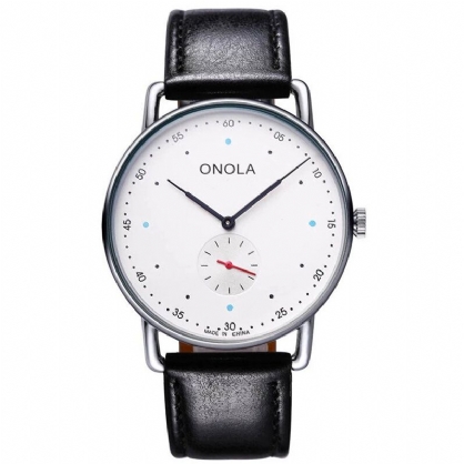 Onola On3806 Creative Point Simple Dial Hombres Moda Nylon Correa De Cuero Reloj De Cuarzo