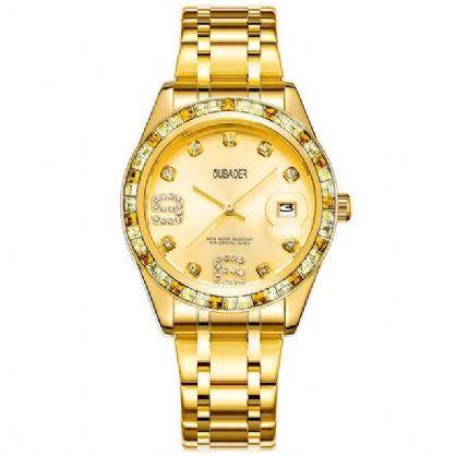 Oubaoer 6093lb Reloj De Pulsera De Mujer De Estilo Casual De Cristal Reloj De Cuarzo Con Correa De Acero Inoxidable