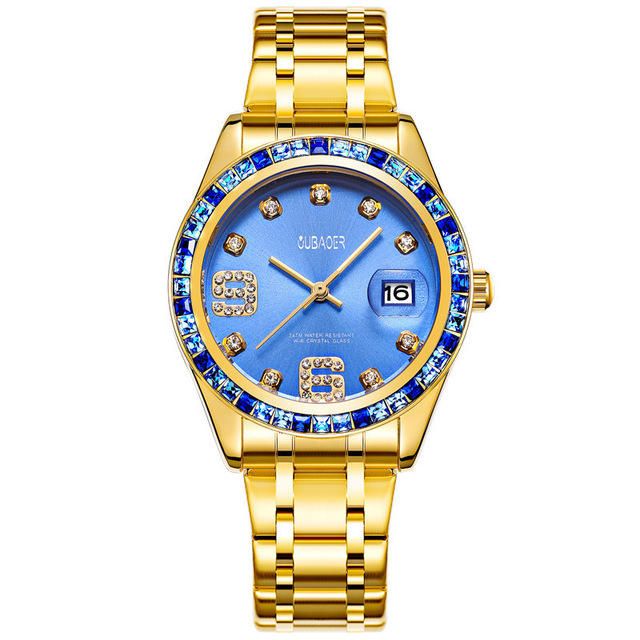 Oubaoer 6093lb Reloj De Pulsera De Mujer De Estilo Casual De Cristal Reloj De Cuarzo Con Correa De Acero Inoxidable