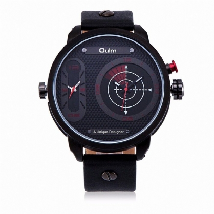 Oulm Whql003 Reloj De Moda Para Hombre Reloj De Cuarzo Con Correa De Cuero Con Esfera Creativa