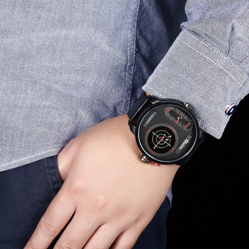 Oulm Whql003 Reloj De Moda Para Hombre Reloj De Cuarzo Con Correa De Cuero Con Esfera Creativa