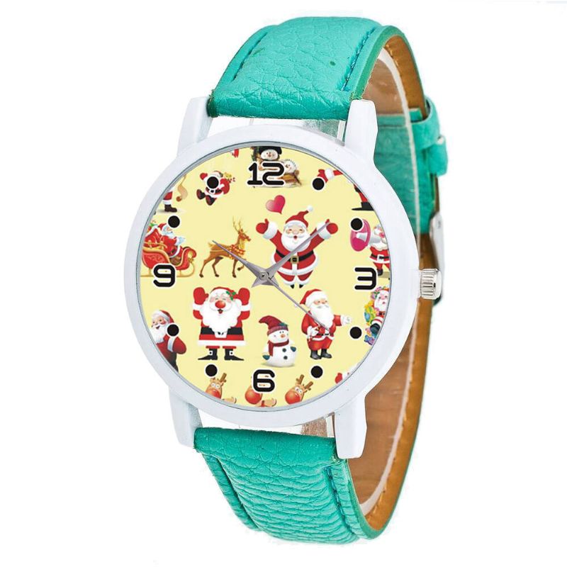 Patrón De Dibujos Animados De Papá Noel Reloj Lindo Para Niños Reloj De Cuarzo Para Niños De Moda