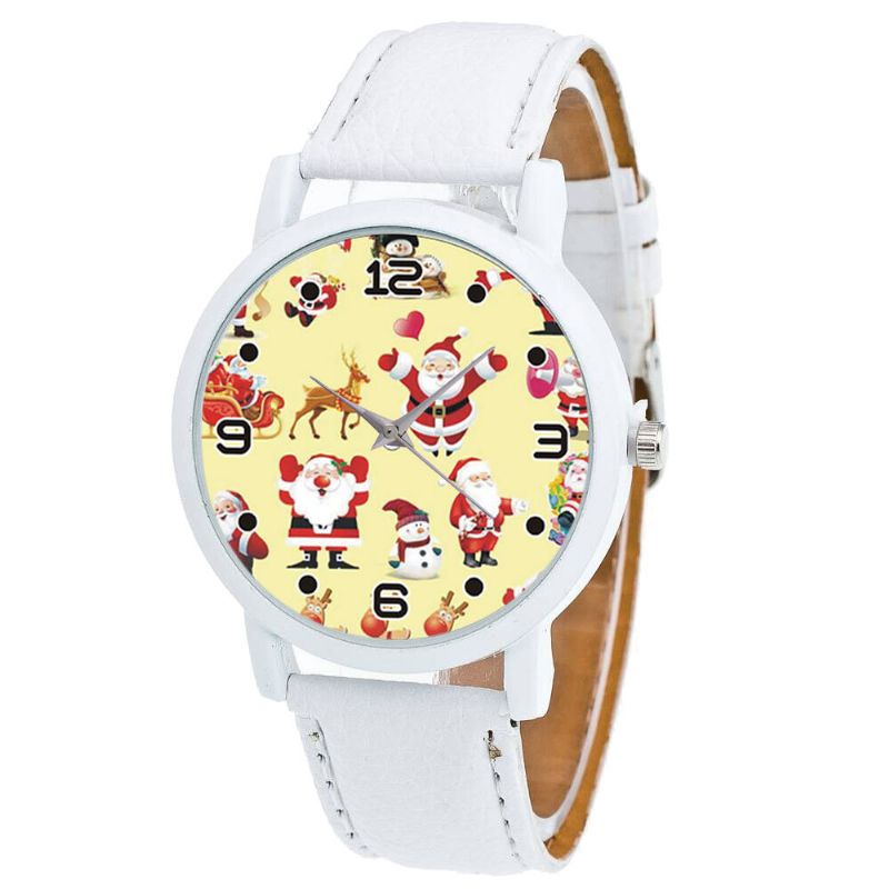 Patrón De Dibujos Animados De Papá Noel Reloj Lindo Para Niños Reloj De Cuarzo Para Niños De Moda