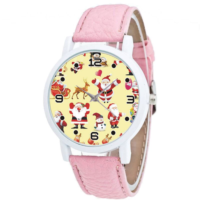 Patrón De Dibujos Animados De Papá Noel Reloj Lindo Para Niños Reloj De Cuarzo Para Niños De Moda