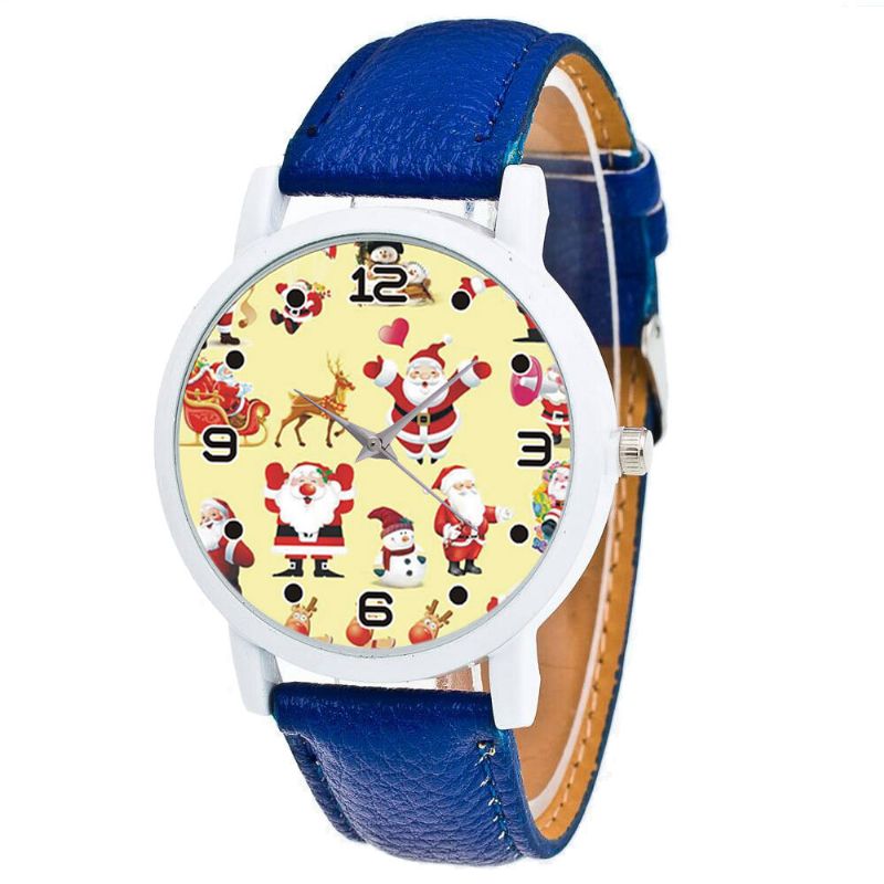 Patrón De Dibujos Animados De Papá Noel Reloj Lindo Para Niños Reloj De Cuarzo Para Niños De Moda