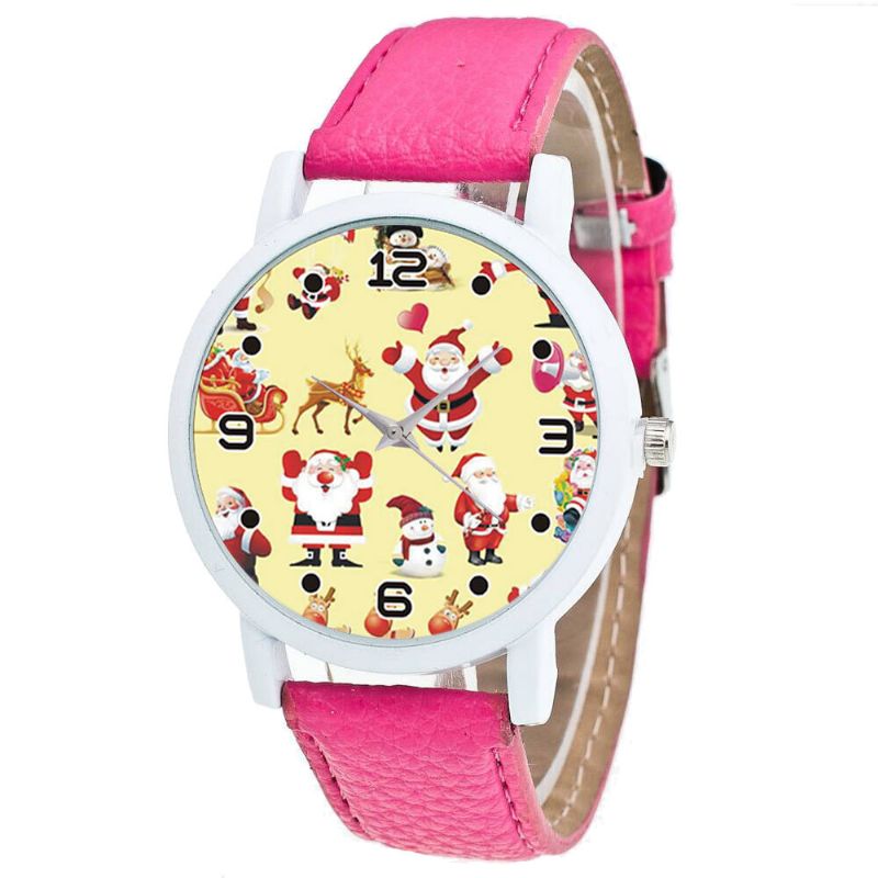 Patrón De Dibujos Animados De Papá Noel Reloj Lindo Para Niños Reloj De Cuarzo Para Niños De Moda