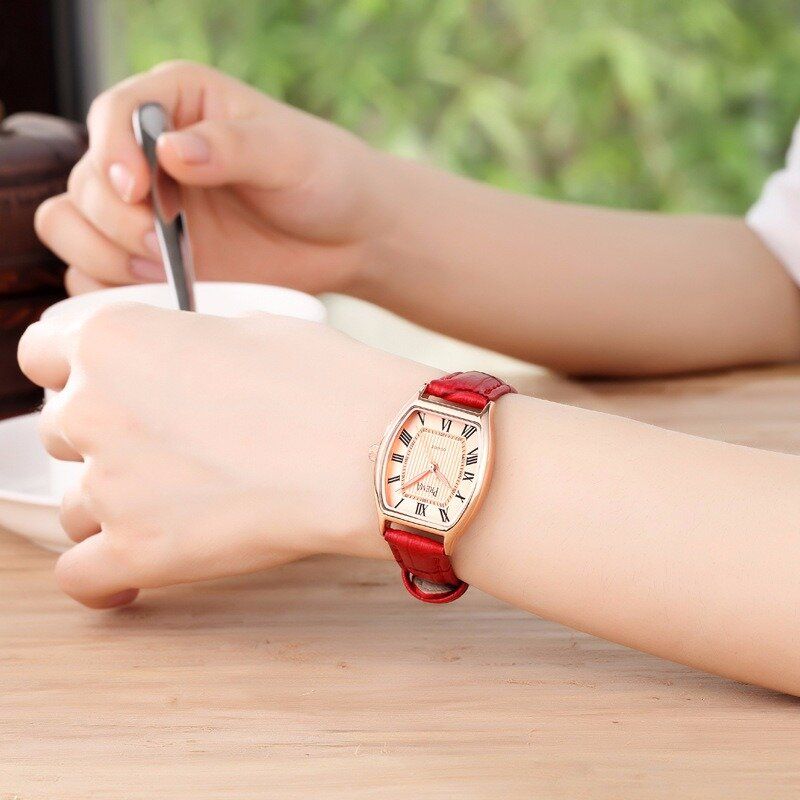 Prema Moda Casual Número Romano Pu Banda De Cuero Reloj De Pulsera De Cuarzo Para Mujer