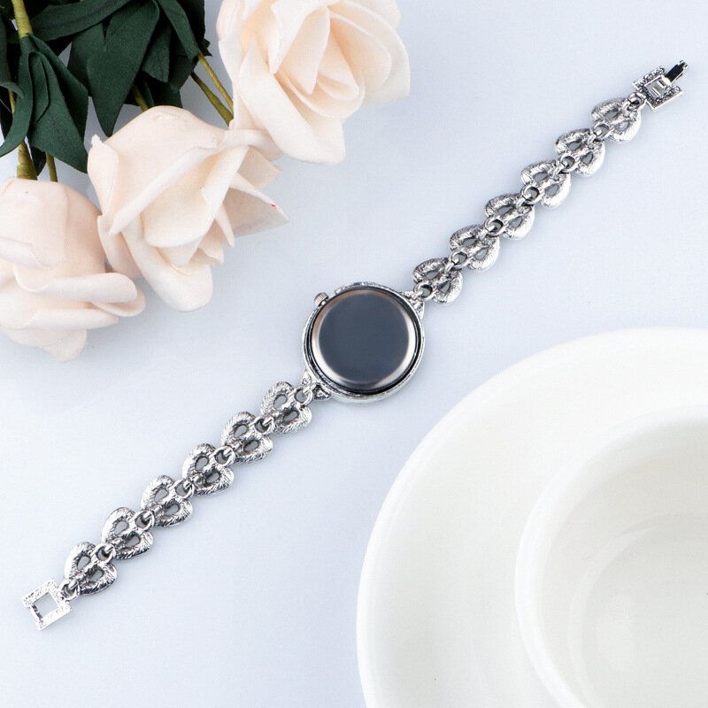 Qingxiya T10 Reloj De Pulsera De Cristal Impermeable Para Mujer Reloj De Cuarzo De Estilo Retro Con Corazón De Amor