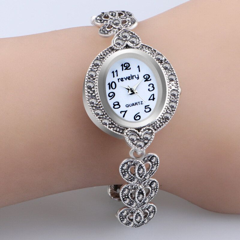 Qingxiya T10 Reloj De Pulsera De Cristal Impermeable Para Mujer Reloj De Cuarzo De Estilo Retro Con Corazón De Amor