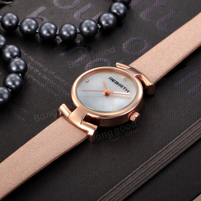 Rebirth Re049 Reloj De Diseño Simple Reloj De Pulsera Para Mujer Relojes De Cuarzo Con Correa De Cuero