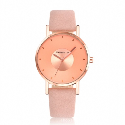 Rebirth Re055 Caja De Oro Rosa Reloj De Pulsera Para Mujer Relojes De Cuarzo Con Correa De Cuero De Regalo De Estilo Informal