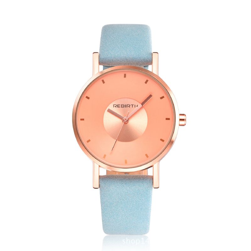 Rebirth Re055 Caja De Oro Rosa Reloj De Pulsera Para Mujer Relojes De Cuarzo Con Correa De Cuero De Regalo De Estilo Informal