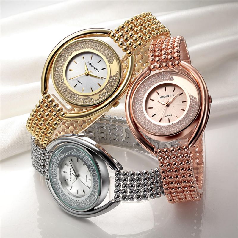 Rebirth Re079 Reloj De Cuarzo Para Mujer De Moda Reloj De Pulsera Con Correa De Acero Con Diamantes De Lujo Para Mujer