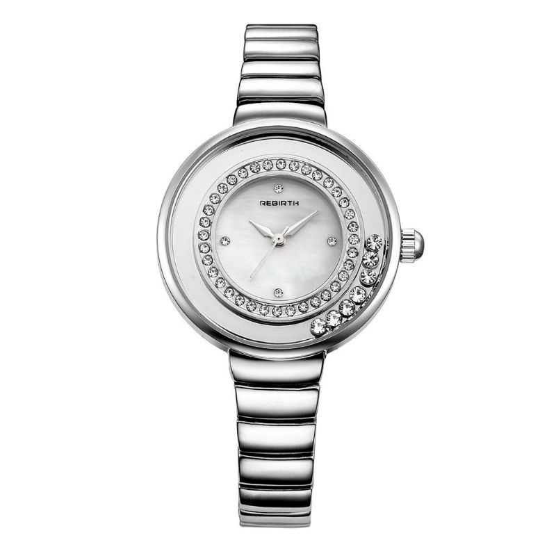 Rebirth Re083 Reloj De Pulsera De Cristal Brillante Para Mujer Relojes De Cuarzo Con Correa De Acero Inoxidable