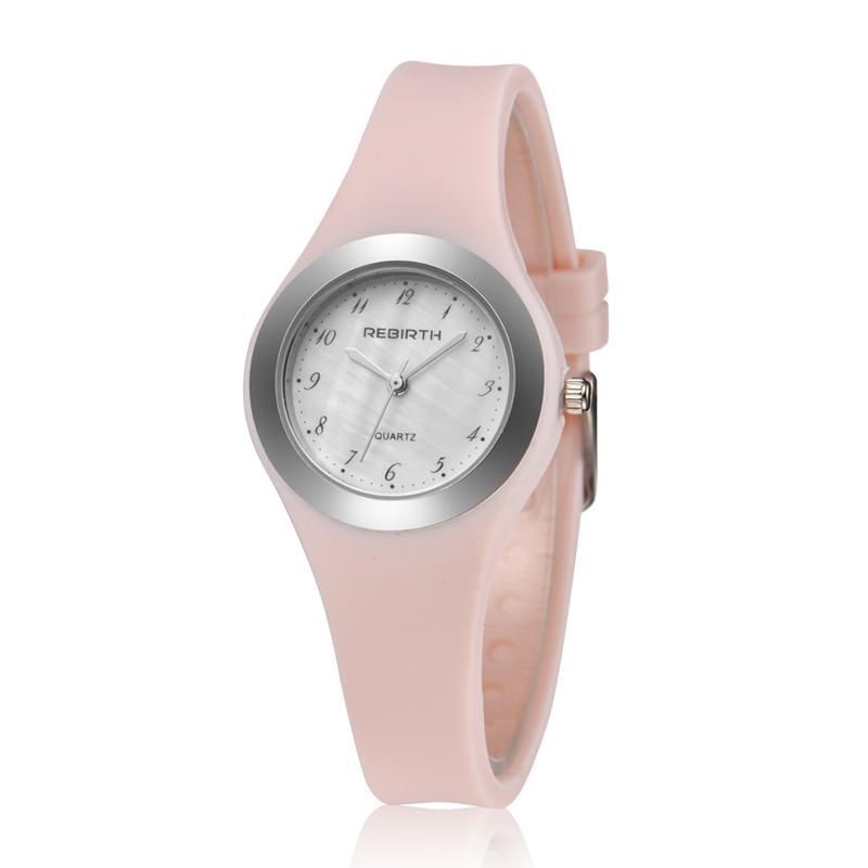 Rebirth Re091 Reloj De Pulsera De Mujer De Estilo Casual Relojes De Cuarzo Con Banda Suave De Silicona