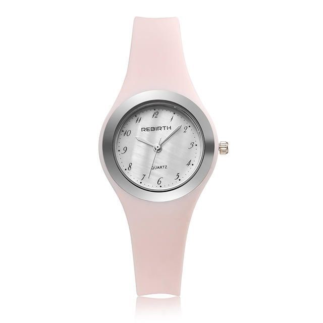 Rebirth Re091 Reloj De Pulsera De Mujer De Estilo Casual Relojes De Cuarzo Con Banda Suave De Silicona