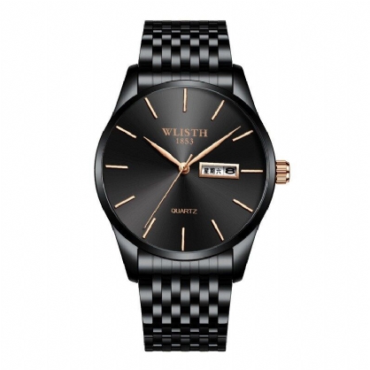 Reloj Casual De Moda Para Hombre Fecha Y Semana Reloj De Cuarzo Resistente Al Agua 3atm De Negocios