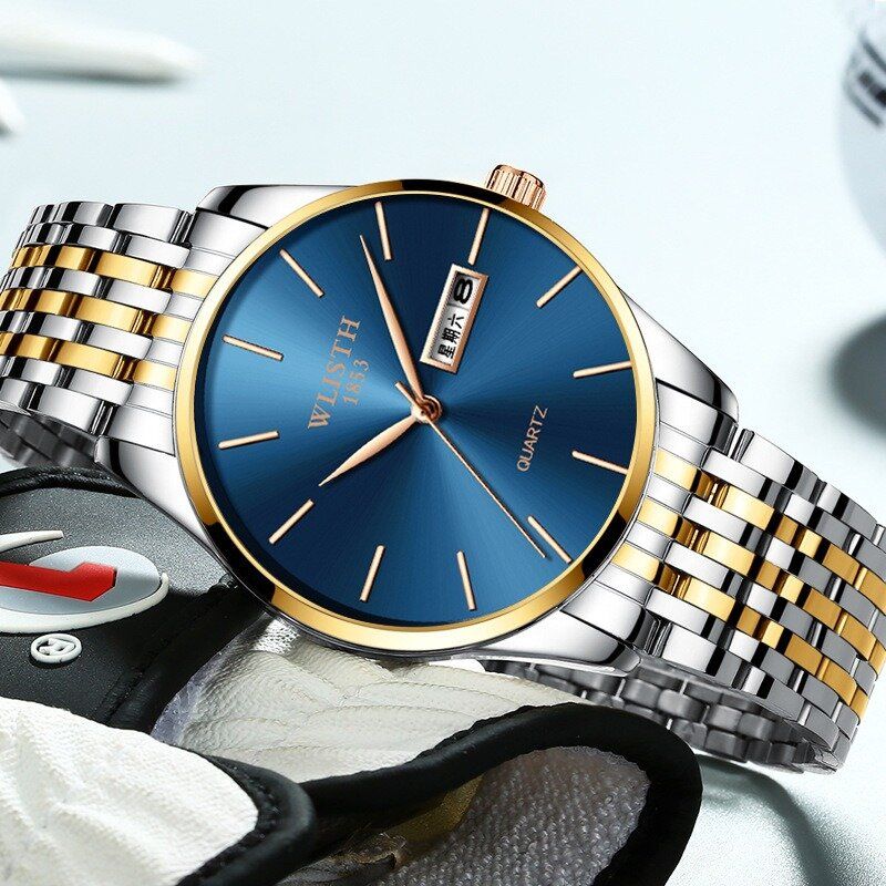 Reloj Casual De Moda Para Hombre Fecha Y Semana Reloj De Cuarzo Resistente Al Agua 3atm De Negocios