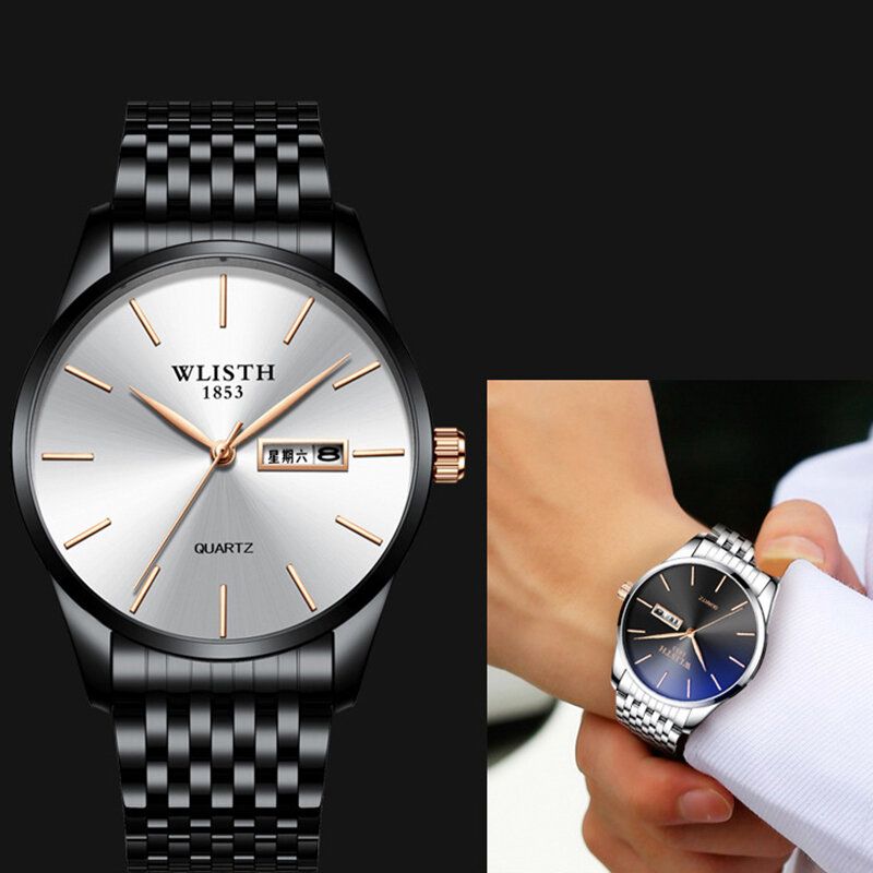 Reloj Casual De Moda Para Hombre Fecha Y Semana Reloj De Cuarzo Resistente Al Agua 3atm De Negocios