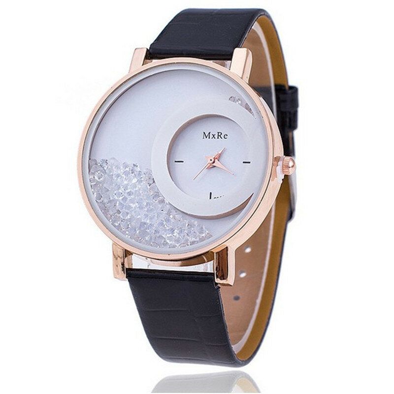 Reloj Casual De Moda Para Mujer Reloj De Cuarzo Para Mujer Con Correa De Cuero Con Esfera De Cristal