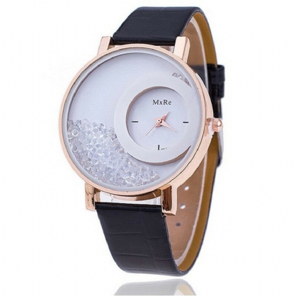 Reloj Casual De Moda Para Mujer Reloj De Cuarzo Para Mujer Con Correa De Cuero Con Esfera De Cristal