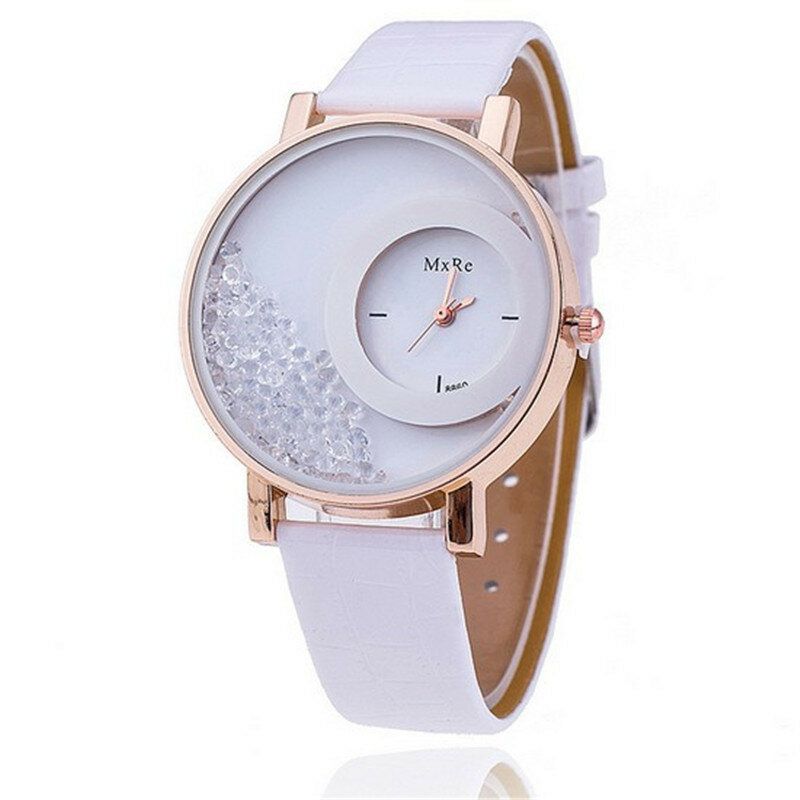 Reloj Casual De Moda Para Mujer Reloj De Cuarzo Para Mujer Con Correa De Cuero Con Esfera De Cristal