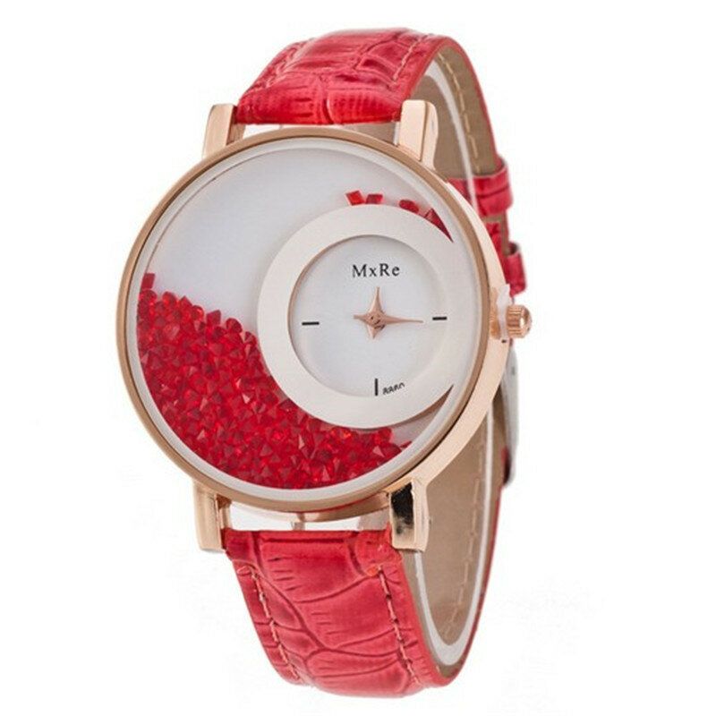 Reloj Casual De Moda Para Mujer Reloj De Cuarzo Para Mujer Con Correa De Cuero Con Esfera De Cristal