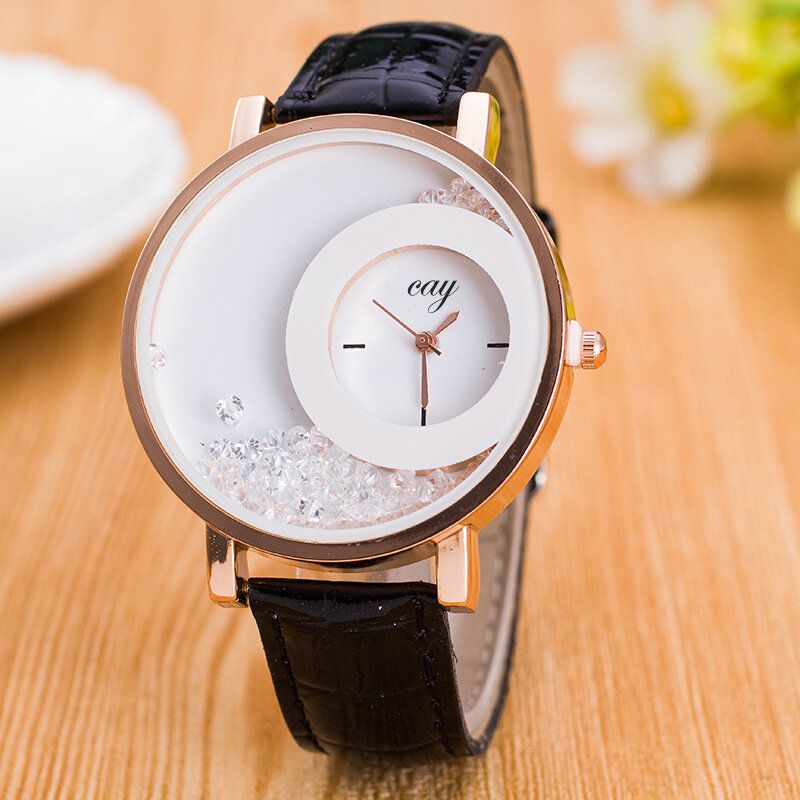 Reloj Casual De Moda Para Mujer Reloj De Cuarzo Para Mujer Con Correa De Cuero Con Esfera De Cristal