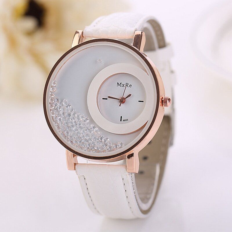 Reloj Casual De Moda Para Mujer Reloj De Cuarzo Para Mujer Con Correa De Cuero Con Esfera De Cristal