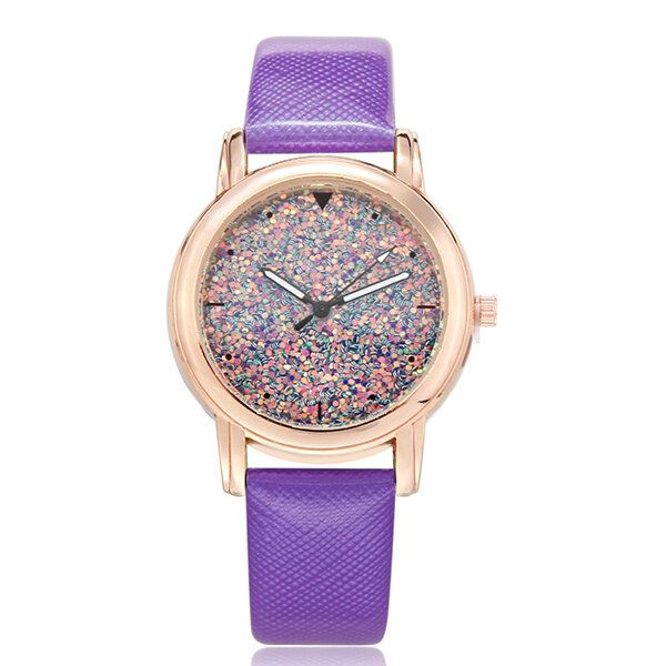 Reloj De Cuarzo Brillante Con Caja De Color Dorado Rosa Elegante A La Moda Para Mujer