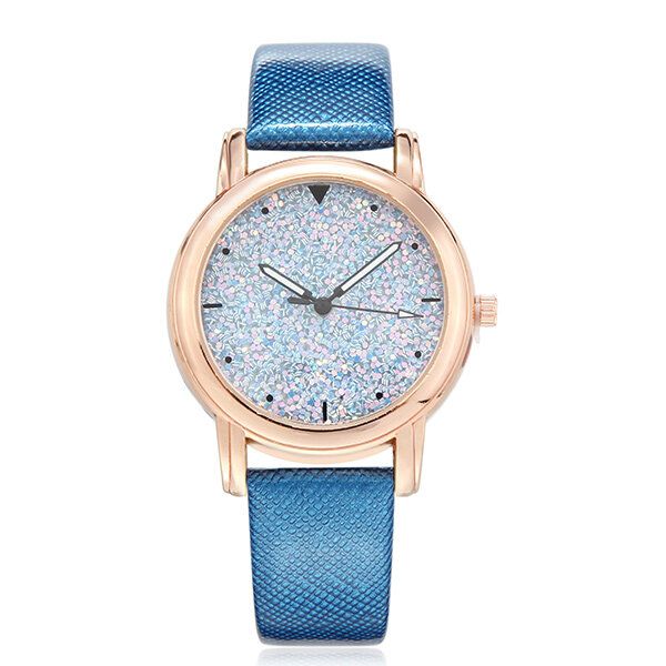 Reloj De Cuarzo Brillante Con Caja De Color Dorado Rosa Elegante A La Moda Para Mujer