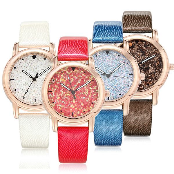 Reloj De Cuarzo Brillante Con Caja De Color Dorado Rosa Elegante A La Moda Para Mujer