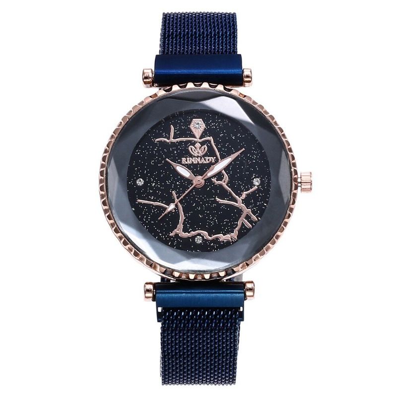 Reloj De Cuarzo De Cielo Estrellado Simple De Lujo Vestido De Dama De Cristal Reloj De Mujer De Moda