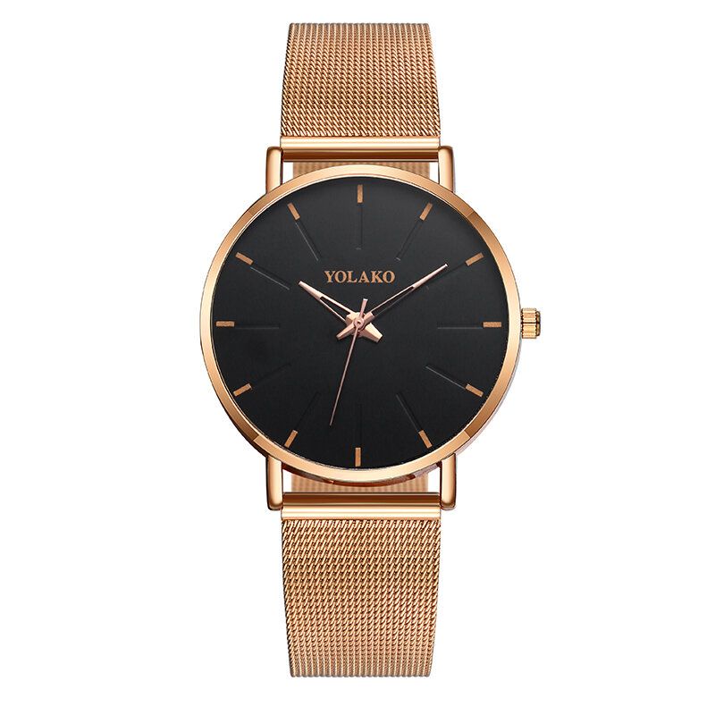 Reloj De Cuarzo Con Correa De Acero De Malla De Moda Estilo Casual Con Esfera Simple Para Hombre