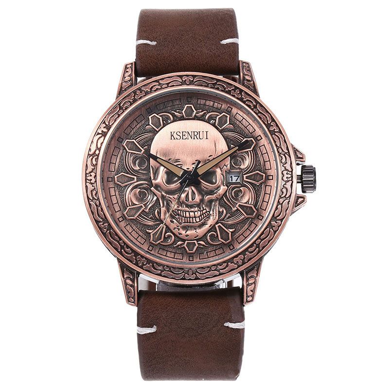 Reloj De Cuarzo Con Diseño De Calavera Creativa De Moda Para Hombre