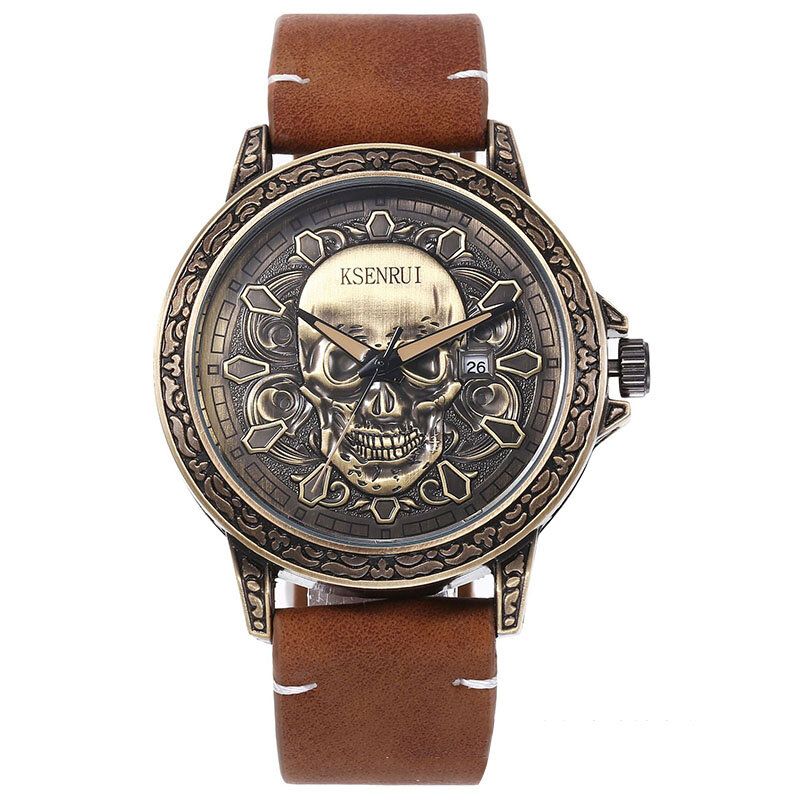 Reloj De Cuarzo Con Diseño De Calavera Creativa De Moda Para Hombre