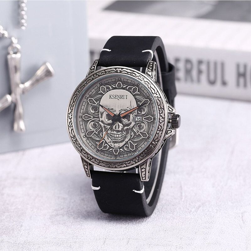 Reloj De Cuarzo Con Diseño De Calavera Creativa De Moda Para Hombre