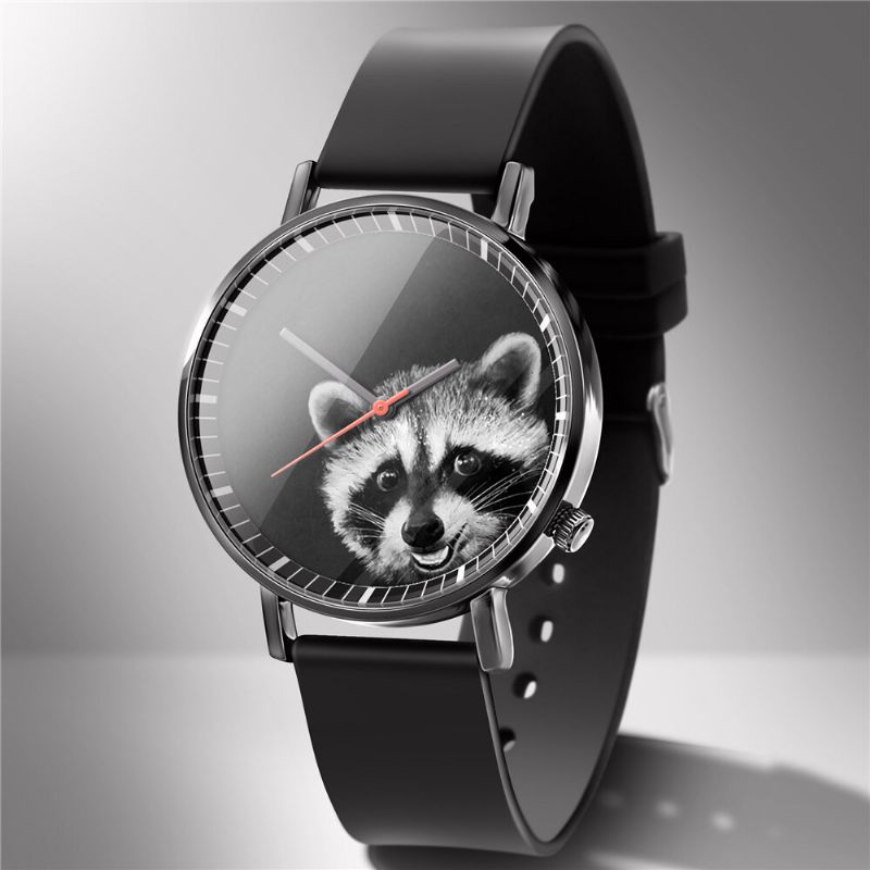 Reloj De Cuarzo De Moda Reloj De Negocios Con Estampado Animal Para Hombres Reloj De Cuarzo Con Patrón De Gatos Y Perros En Blanco Y Negro Lindo Para Mujer