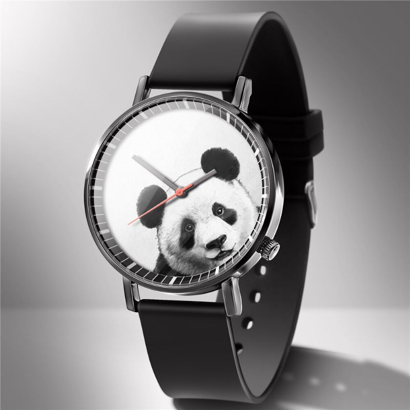 Reloj De Cuarzo De Moda Reloj De Negocios Con Estampado Animal Para Hombres Reloj De Cuarzo Con Patrón De Gatos Y Perros En Blanco Y Negro Lindo Para Mujer