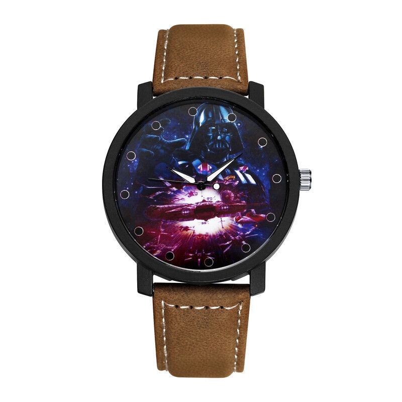 Reloj De Cuarzo Para Hombre Con Correa De Cuero Con Esfera Grande Y Creativa Informal A La Moda