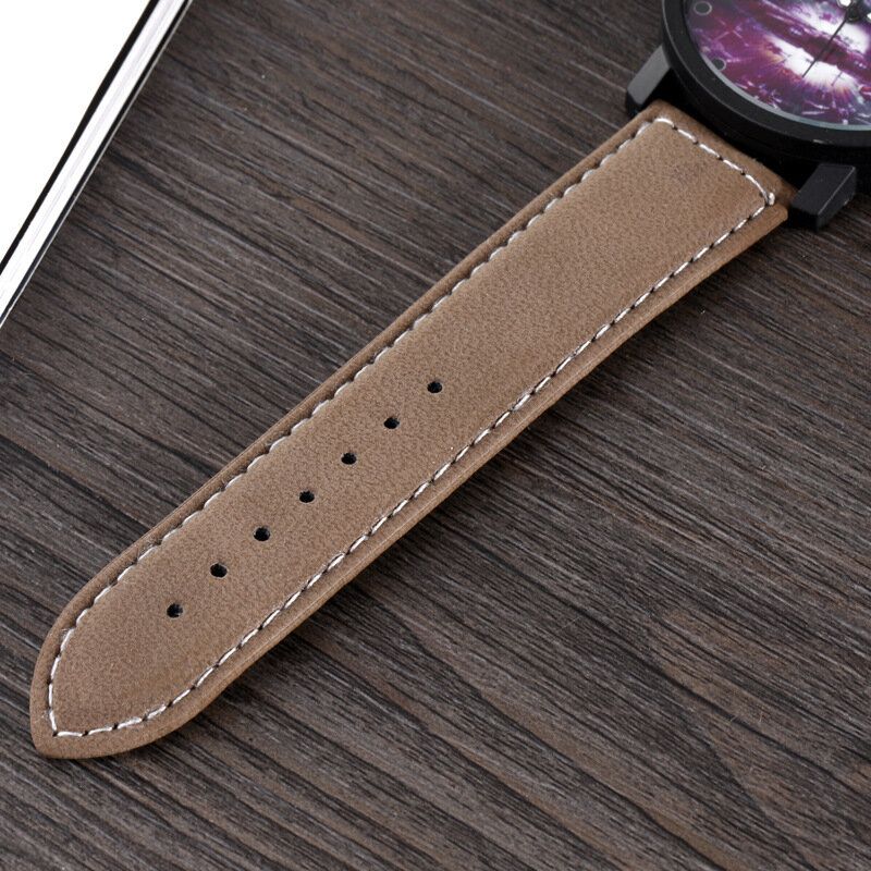 Reloj De Cuarzo Para Hombre Con Correa De Cuero Con Esfera Grande Y Creativa Informal A La Moda