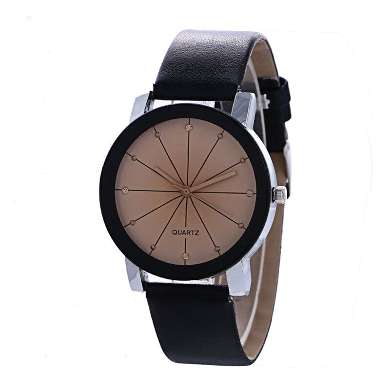 Reloj De Cuarzo Para Hombre De Ocio Con Correa De Cuero Informal De Moda