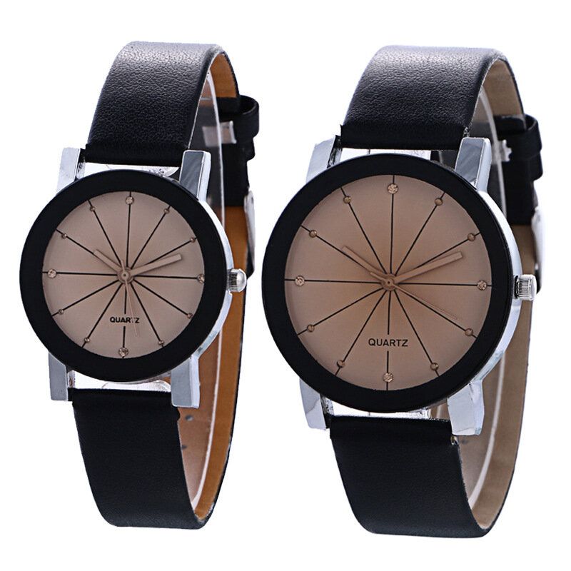 Reloj De Cuarzo Para Hombre De Ocio Con Correa De Cuero Informal De Moda