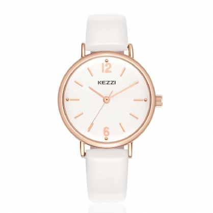 Reloj De Cuarzo Para Mujer Con Correa De Cuero Y Estilo Simple A La Moda