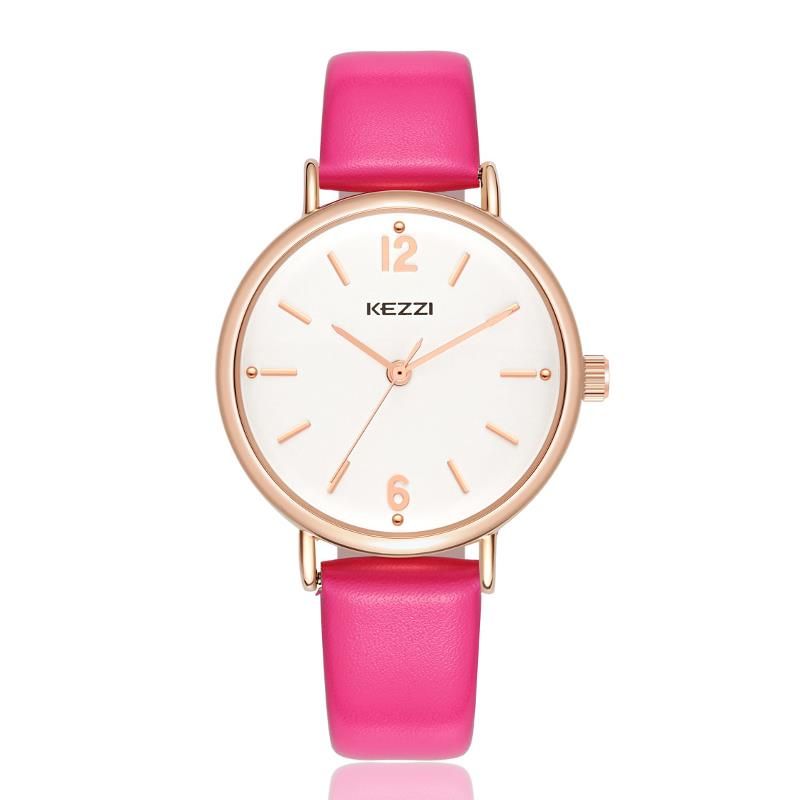 Reloj De Cuarzo Para Mujer Con Correa De Cuero Y Estilo Simple A La Moda