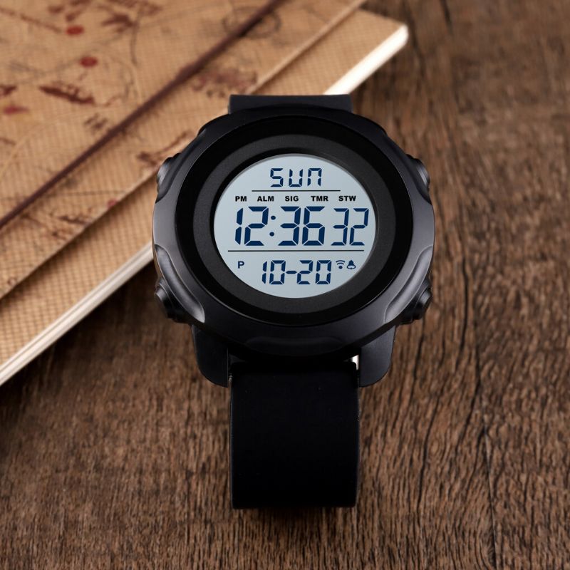 Reloj Deportivo Al Aire Libre Para Hombre Esfera Grande 50m Alarma Impermeable Calendario Luminoso Reloj Digital Multifunción