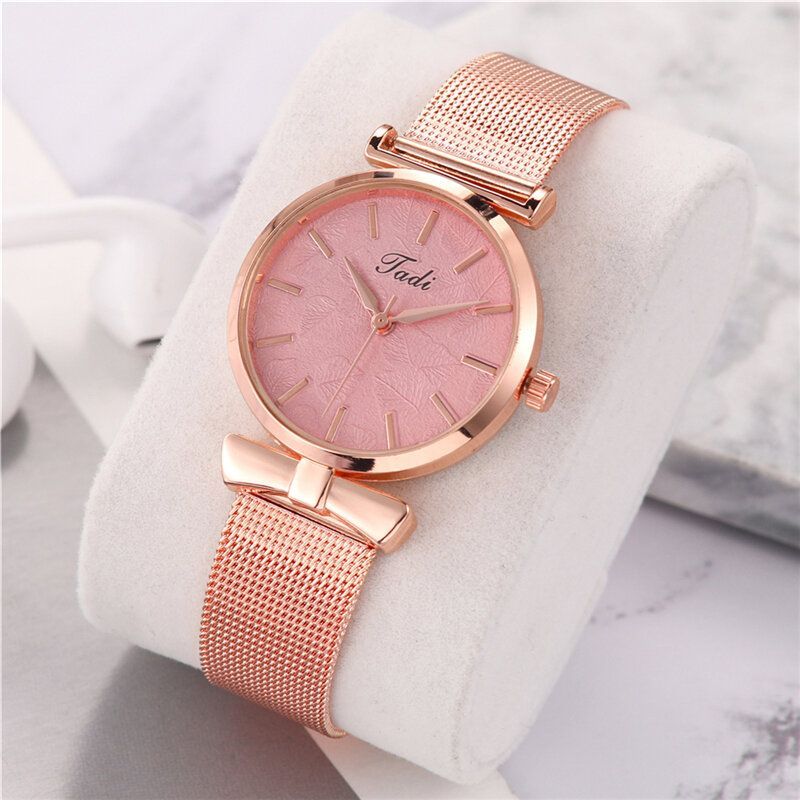 Reloj Elegante De Moda Para Mujer Life Impermeable Aleación Caja De Banda Ajustable Sin Número Dial Reloj De Cuarzo