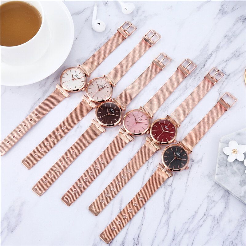 Reloj Elegante De Moda Para Mujer Life Impermeable Aleación Caja De Banda Ajustable Sin Número Dial Reloj De Cuarzo